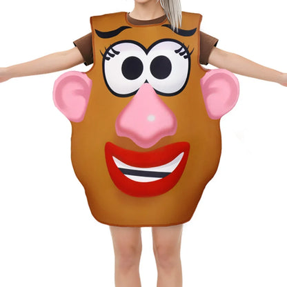 Mr. & Mrs. Potato Head Costume - Funny Matching Couple Halloween Cosplay Tunic