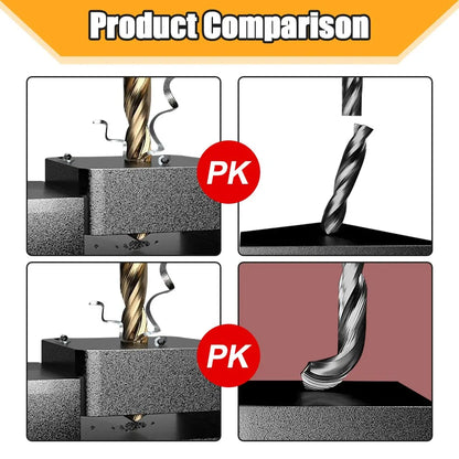 50pcs Titanium Coated Drill Bits Set - High Speed Steel Twist Bit Tool - High Quality Power Tools: 1mm, 1.5mm, 2mm, 2.5mm, 3mm