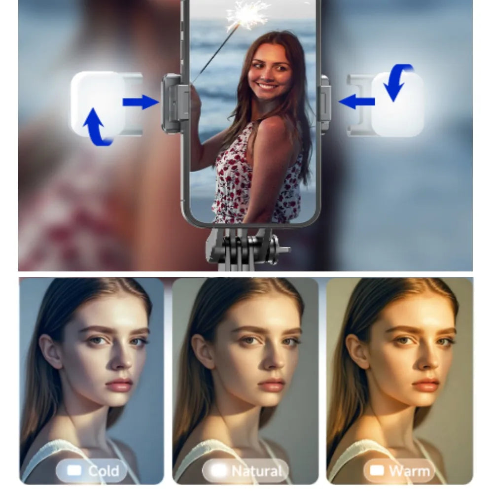 MEUYAG Selfie Stick Tripod – 1708mm Monopod with Fill Light, Bluetooth Remote, 360° Rotation & 1/4” Interface for Mobile Phones