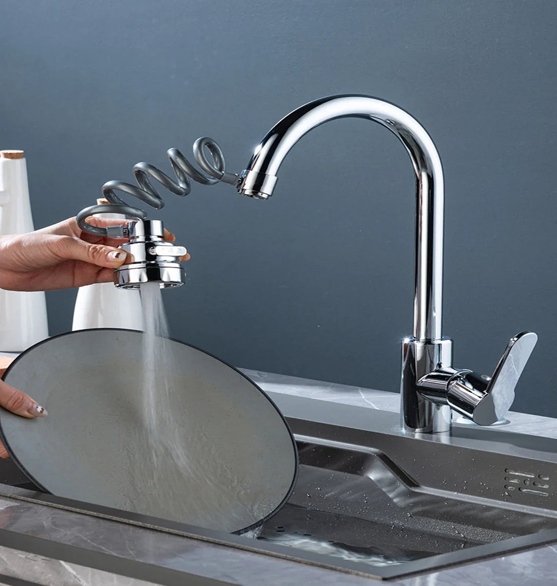 3-Mode Rotating Sink Faucet – 360° Water-Saving Filter Extension for Kitchen