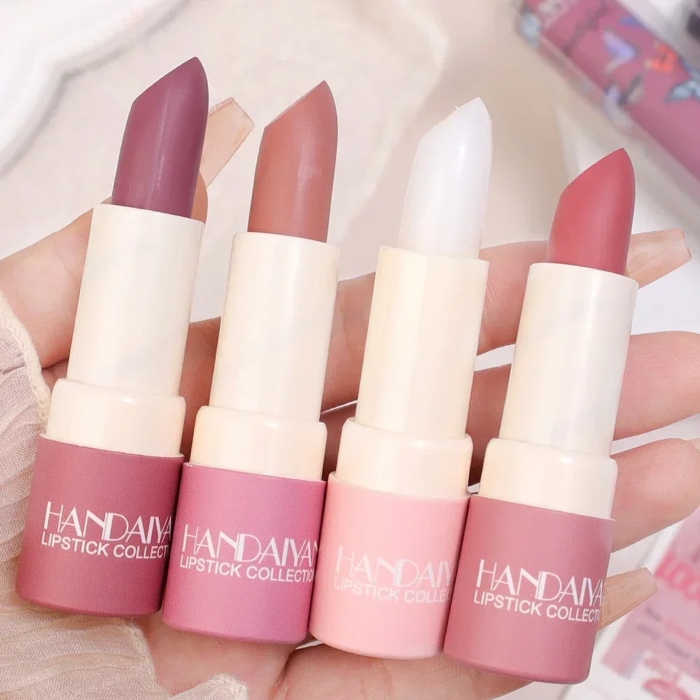 Rose Pink Nude Matte Velvet Lipstick – Long-Lasting, Non-Stick Cup, Waterproof, Sexy Lipsticks for Beauty Makeup