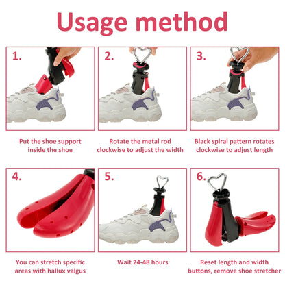 1/2 PCS Universal Adjustable Shoe Stretcher – Boot & Sneaker Widener with Steel Shaft for Men and Women