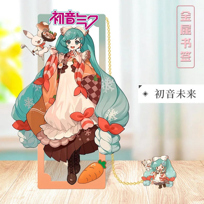 Hatsune Miku Metal Bookmarks – Perfect Gift for Anime Fans, Two-Dimensional Anime Figure Stationery