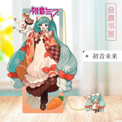 Hatsune Miku Metal Bookmarks – Perfect Gift for Anime Fans, Two-Dimensional Anime Figure Stationery