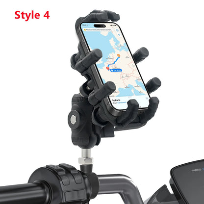 Aluminum Motorcycle Handlebar Phone Holder – Anti-Vibration Navigation & Mirror Mount Stand