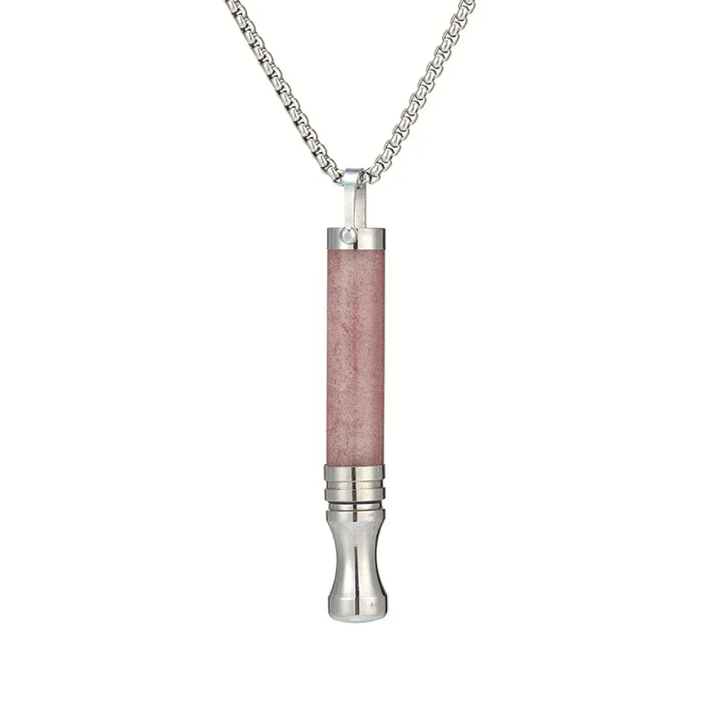 Quit Smoking Meditation Pendant Necklace – Titanium Steel Unisex Anti-Smoking Necklace with Filter Cotton