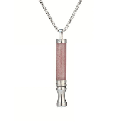 Quit Smoking Meditation Pendant Necklace – Titanium Steel Unisex Anti-Smoking Necklace with Filter Cotton