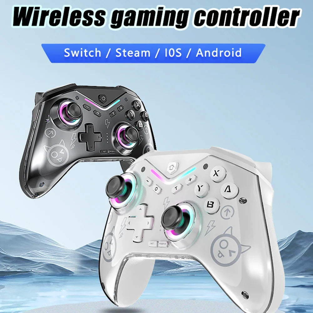 CM-619 Wireless Game Controller — Dual Motor, Dazzling Light, Compatible with iOS, Android & PC