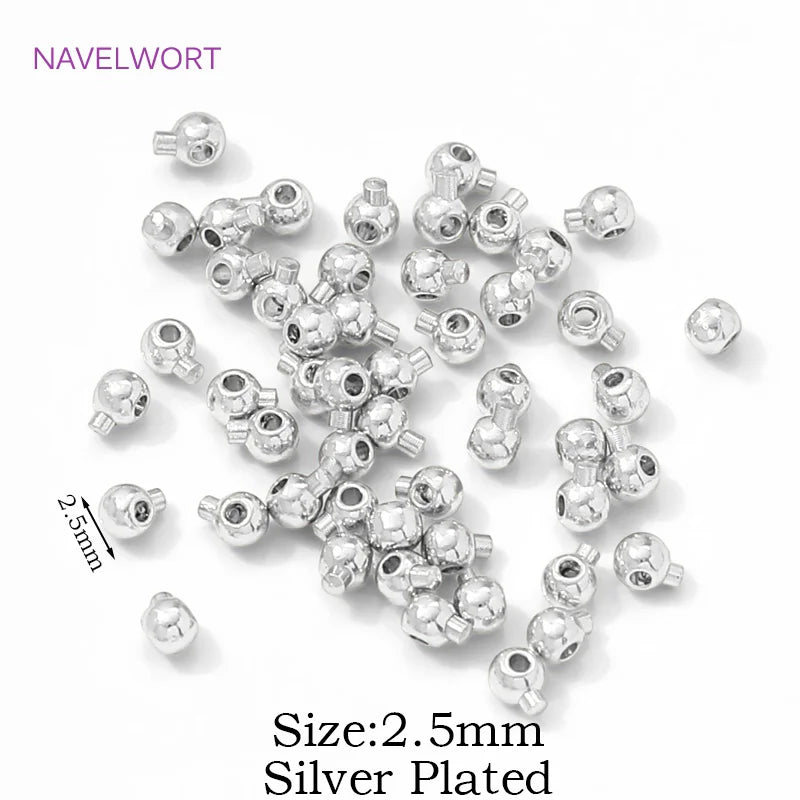 18K Gold Plated Round Crimp Beads — Brass Jewelry Making Supplies for DIY Bracelets & Accessories