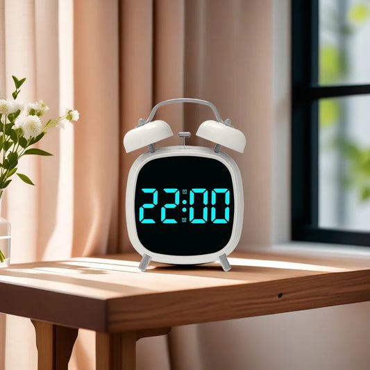 LED Digital Alarm Clock – Voice Control, Date & Temperature Display, Adjustable Brightness & Snooze, 12/24H Table Clock