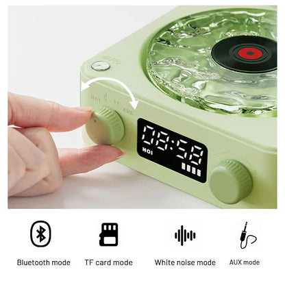 Mini Retro Bluetooth Speaker – Portable White Noise Subwoofer with RGB Lights, Sleep Aid, TF Card Support