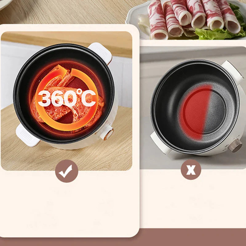 Electric Multi-Cooker Hot Pot – Double Layer Soup & Frying Cooker for Dormitory/Home with EU/US Plug