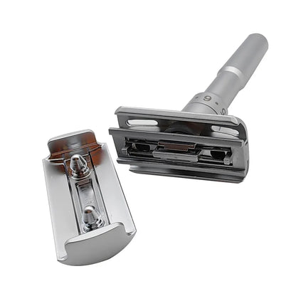 New Adjustable Safety Razor for Men – Folding Shaving Razor with Double Edge, 5 PCS Titanium Coated Blades & Shaver Holder