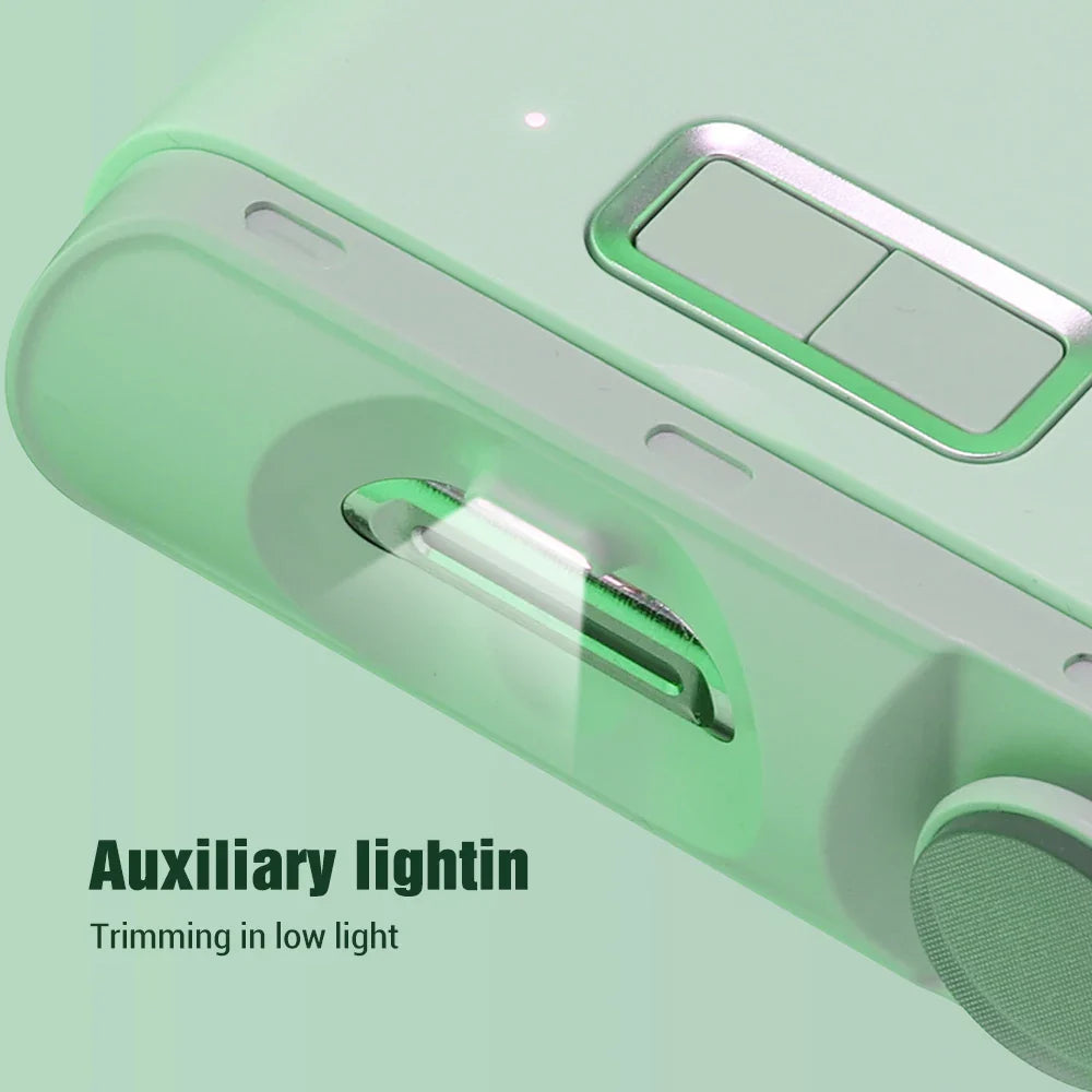 Electric Nail Clipper with LED Light - Automatic Nail Grinder and Polishing Trimmer for Baby and Adult Manicure Care Tools