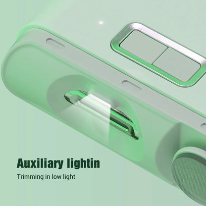 Electric Nail Clipper with LED Light - Automatic Nail Grinder and Polishing Trimmer for Baby and Adult Manicure Care Tools