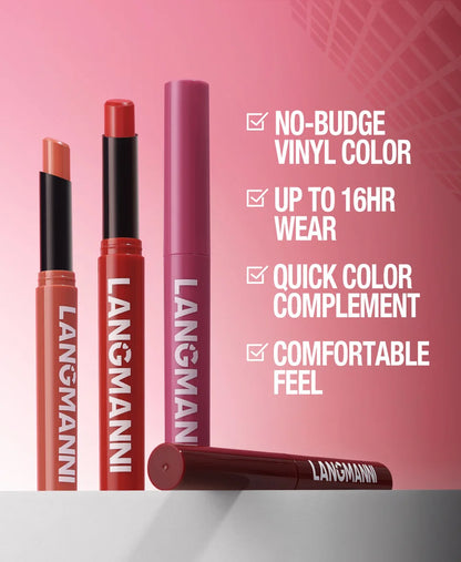 12-Color Matte Lipstick Pencil – Waterproof, Long-Lasting Non-Stick Lip Stain Tint Nude Makeup Pen