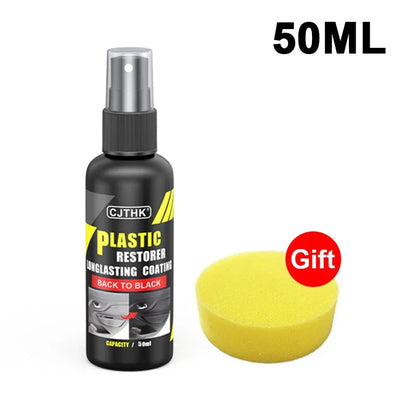 Car Plastic Restorer - Back to Black Gloss Renovator, Long-Lasting Coating for Leather & Auto Polish Cleaning