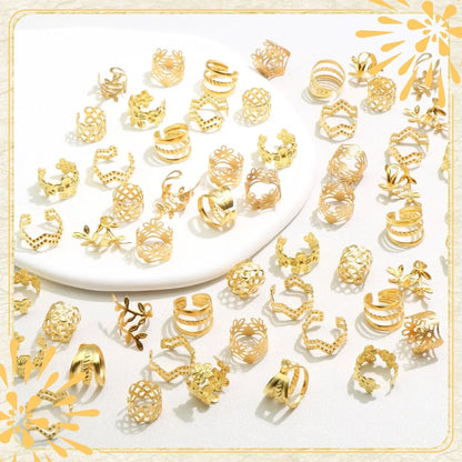 60PCS Gold Hair Jewelry for Braids — Metal Loc Clips, Dreadlock Accessories & Hair Decorations for Women