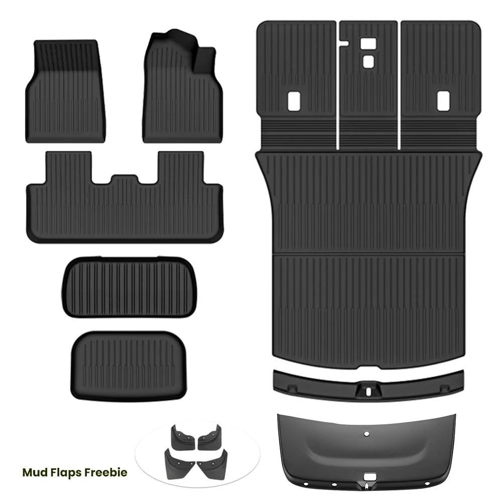 Tesla Model Y 2025+ Juniper TPE Floor Mats – Waterproof Anti-Slip Full Set Car Accessories