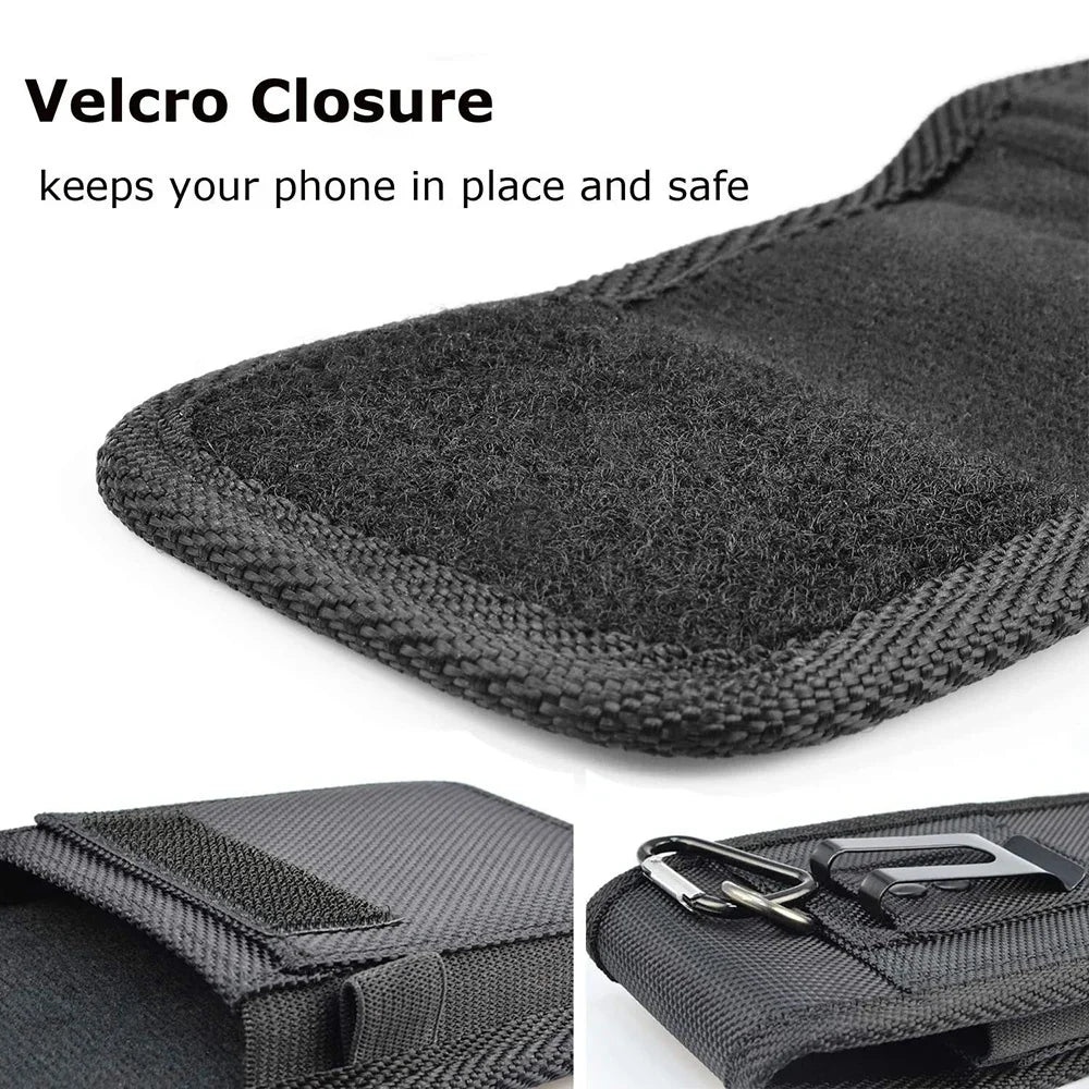 Vertical Nylon Cell Phone Belt Clip Holster – Stonego Card Holder Case for 4.0-6.7 Inch Phones