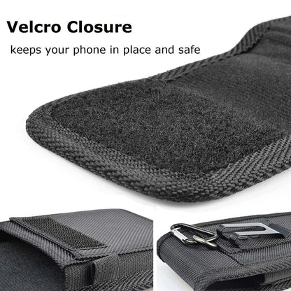 Vertical Nylon Cell Phone Belt Clip Holster – Stonego Card Holder Case for 4.0-6.7 Inch Phones