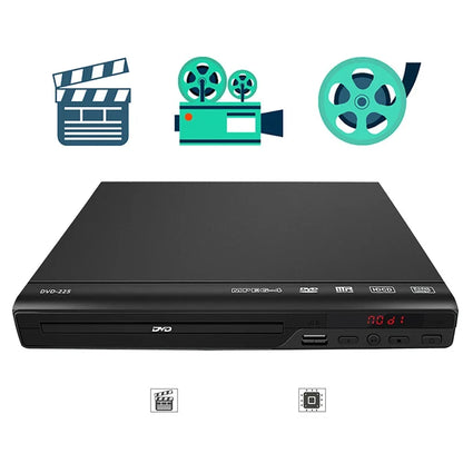 Multi-Region Full HD 1080P DVD Player – Multimedia Digital TV Disc Player for DVD, CD, MP3, MP4, RW, VCD, Home Theater System