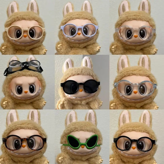 17cm Mini Plush Doll Clothes – Kpop EXO Labubu Idol Outfit with Glasses & Sunglasses Accessories Gift