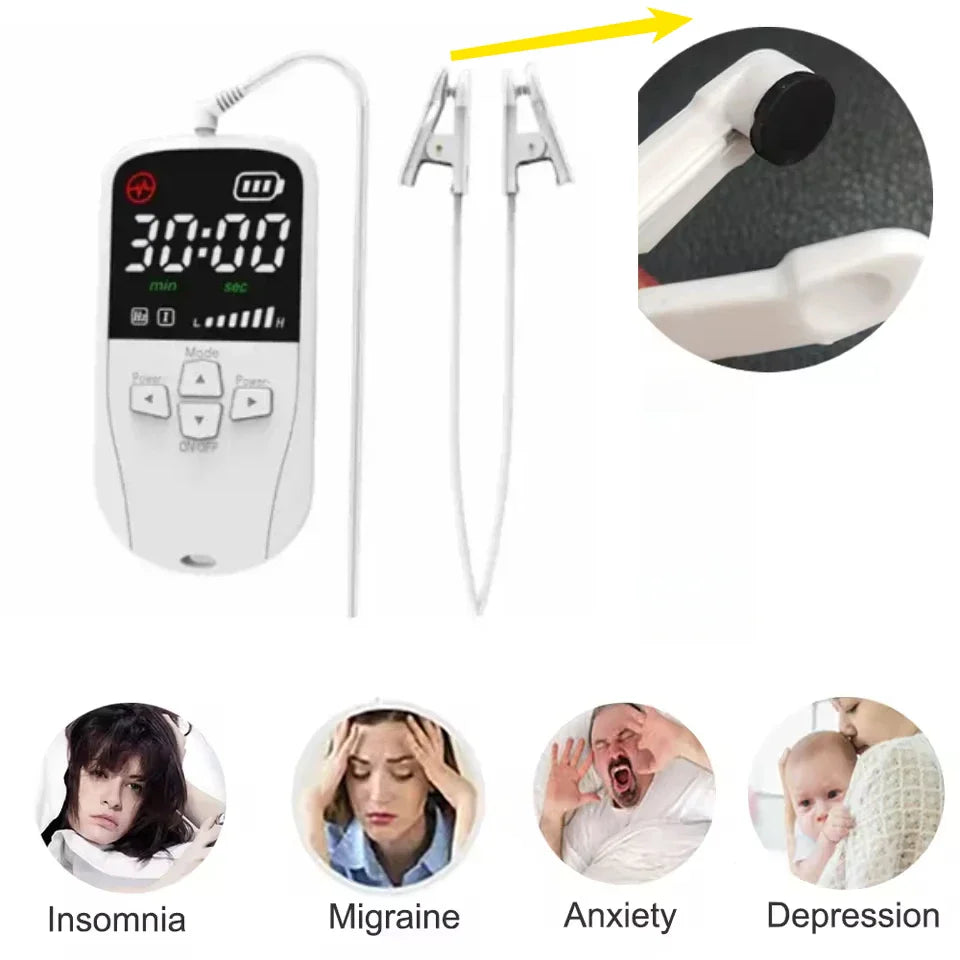 Vagus Nerve Stimulation Ear Clip — Sleep Aid Device for Insomnia, Deep Sleep, Anxiety, and Depression Relief