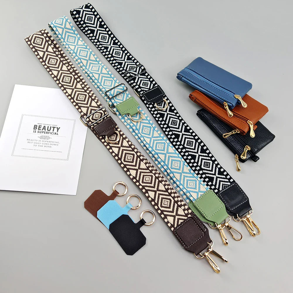 Adjustable Crossbody Mobile Phone Lanyard Strap – Anti-Lost Cell Phone Case Pendant with Zippered Wallet, Card Gasket & Coin Purse