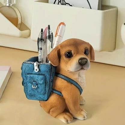 Dog-Shaped Desk Organizer – ABS Material Backpack Design with Pen Holder, Creative Polished Portable Office Accessory
