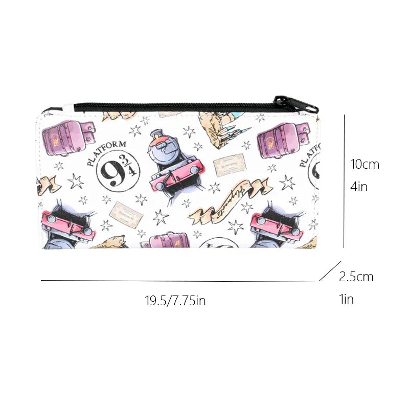Cute Cartoon Print Long Wallet for Women – PU Leather Coin Purse, Stylish Card Holder & Organizer