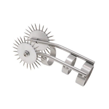 Stainless Steel Fetish Finger Needles Wheel — BDSM Wartenberg Pinwheel for Erotic Stimulation, Adult Sex Toy for Couples