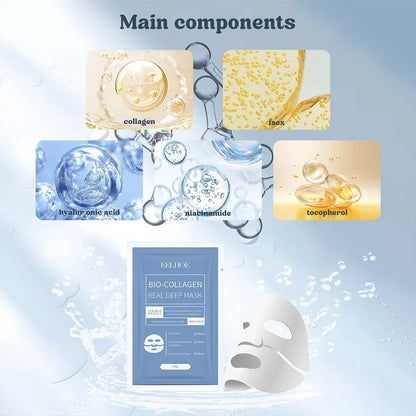 Bio-Collagen Anti-Wrinkle Face Mask – Deep Lifting Mask with Hydrolyzed Collagen, Collagen Reverse Film Peel-Off Mask