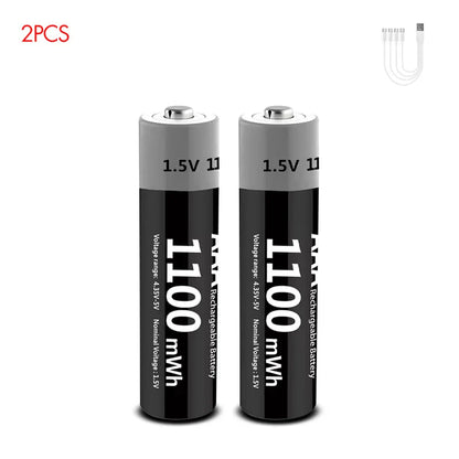 MATOV USB Rechargeable Li-ion AA 3400mWh & AAA 1100mWh 1.5V Batteries Pack