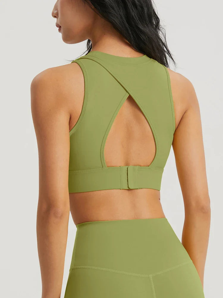 INLUMINE Anti-Light Sports Bra – Backless Yoga & Gym Fitness Top for Women