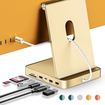 Minisopuru USB-C Hub for iMac 24-Inch 2021/2023/2024 — Supports M.2 NVMe SSD, USB-C/A 10Gbps, SD/TF Card Reader Accessories