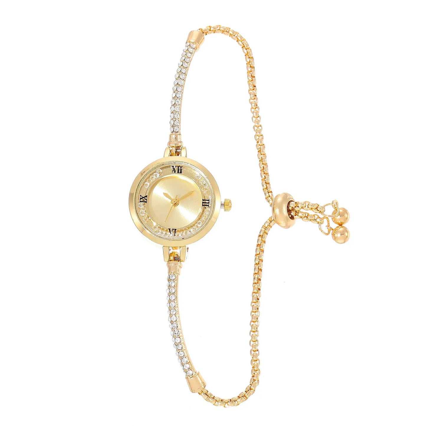 2024 Fashion Women's Wristwatch – Gold Bracelet with Small Dial, Elegant Quartz Steel Watch for Women