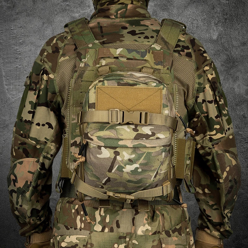 Mini Hydration Tactical Backpack – Outdoor Water Bladder Carrier with Zipper Pouch, 1000D Nylon for Hunting & Sports