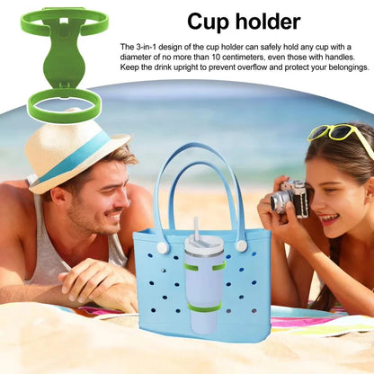 UNTIOR Universal 3-in-1 Cup Holder for Bogg Bags – Spill-Proof Drink Holder for 30oz & 40oz Tumblers with Handles, Car & Travel Cup Holder Accessory