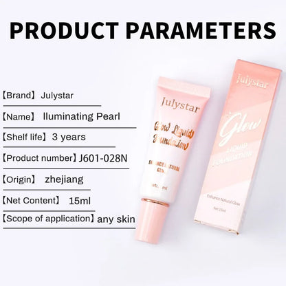 Liquid Pearlescent Foundation & High Coverage Concealer — Waterproof 3D Contour Shadow Brightening Face & Body Highlighter