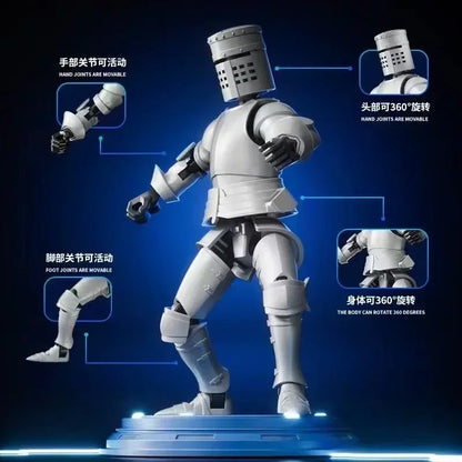 Knight Action Figures Paladin - 13-Jointed Movable Shapeshift Robot, 3D Printed Mannequin Character Toy, Kids Gifts