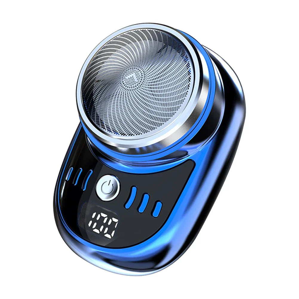 Mini Electric Shaver — Portable USB Rechargeable Travel Razor with Digital Display & Detachable Head for Beard