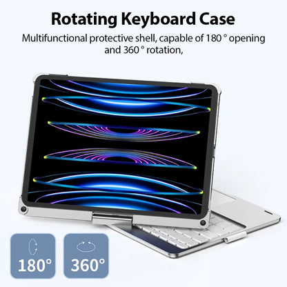 Magic Keyboard Case for iPad Air & Pro – Backlit Keyboard Cover for 11" & 12.9" (2024 M2, 7th-10th Gen)
