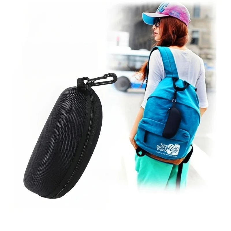5/10-Pack Portable Zipper Sunglasses Case — Oxford Travel Eyewear Protector with Hook