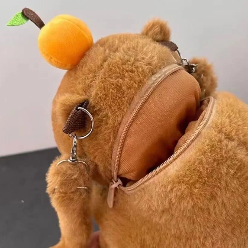 Kawaii Capybara Plush Backpack: Fashionable Plushie Doll Fur Bag - Children's Shoulder Bag Mini Knapsack, Cute Gift for Girlfriend