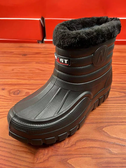 Men’s Winter Waterproof Snow Boots – Warm Cotton High-Top Work & Casual Boots with EVA Outsole