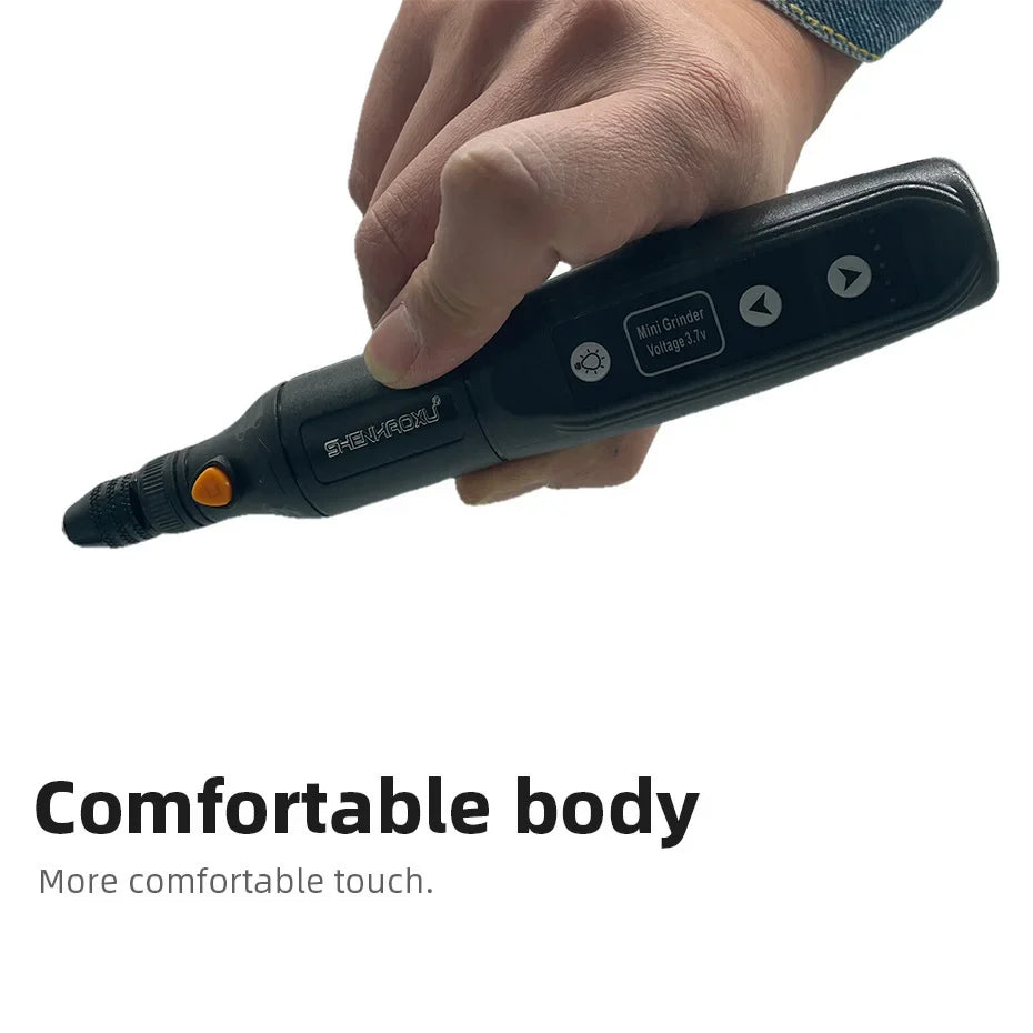 Cordless Electric Rotary Tool – 5-Speed Rechargeable Drill Grinder with LED & Removable Battery for Engraving & Woodworking