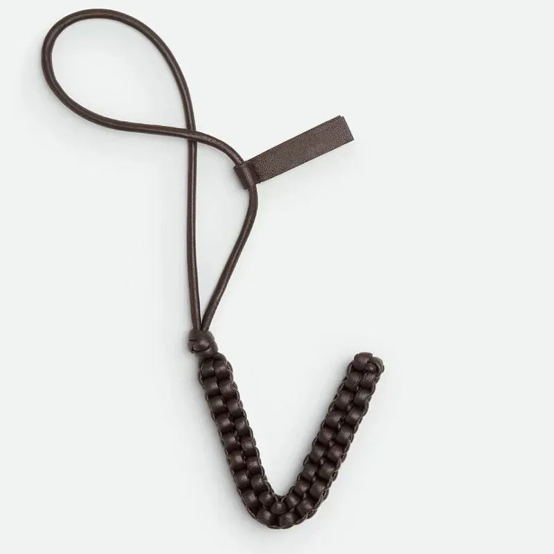 Woven Leather Letter Bag Charm – Luxury Handwoven Pendant Ornament for Women’s Handbags, Fashionable Bag Decoration Accessory