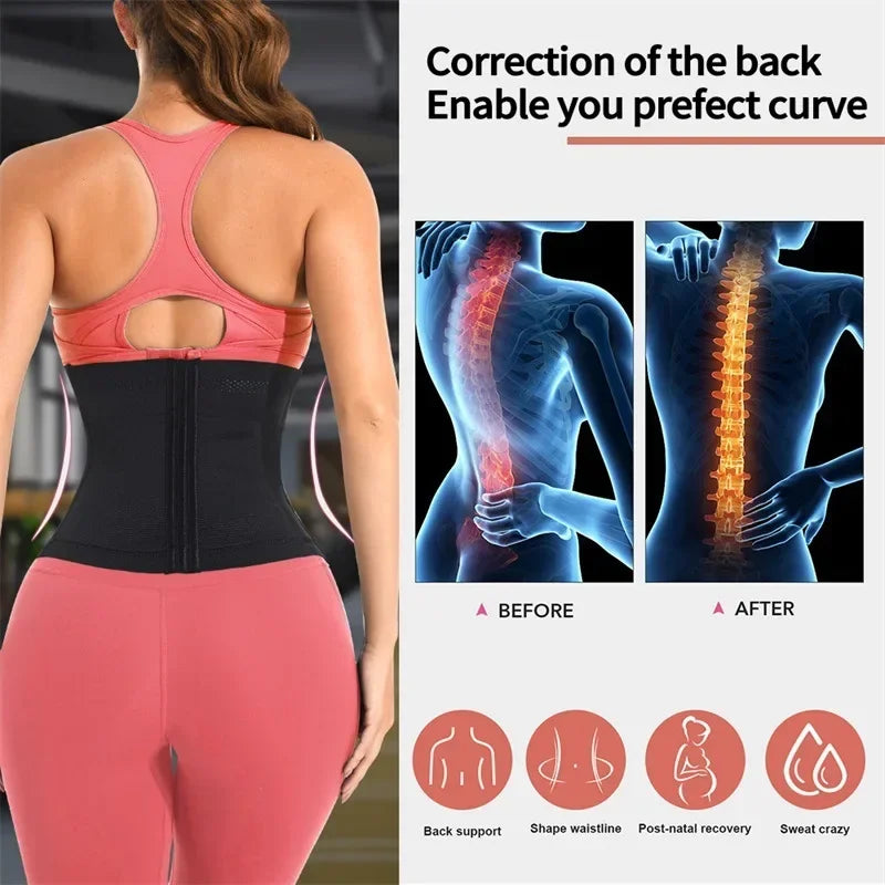 Women’s Waist Trainer – Tummy Control Slimming Body Shaper & Flat Belly Corset Belt