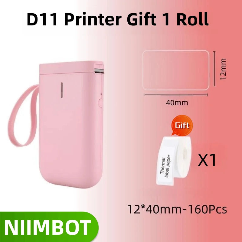 NIIMBOT D11 Portable Thermal Label Maker | Wireless No-Ink Printing Machine for Home & Office